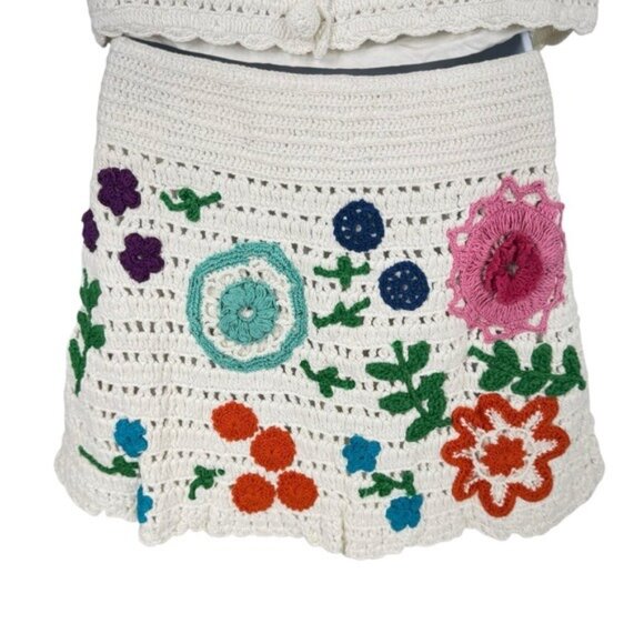 Tuckernuck Love the Label NEW Leighton Crochet Matching Set Ivory Floral Size S - Picture 12 of 13